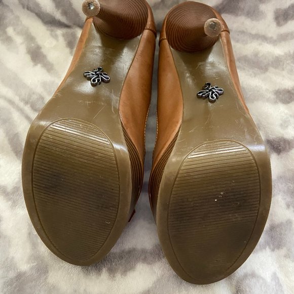 Vera Wang tobacco platform loafer style pump sz 8 - Picture 5 of 5